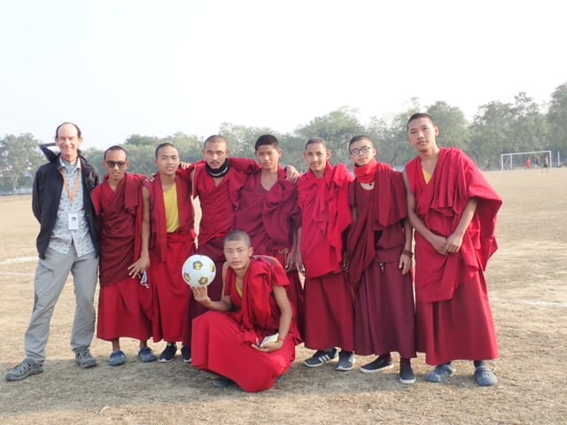 Keith Lyons (far left) in southwestern China.